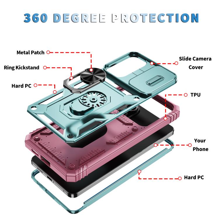 For Samsung Galaxy S25 Edge 5G Sliding Camshield TPU Hybrid PC Phone Case with Holder