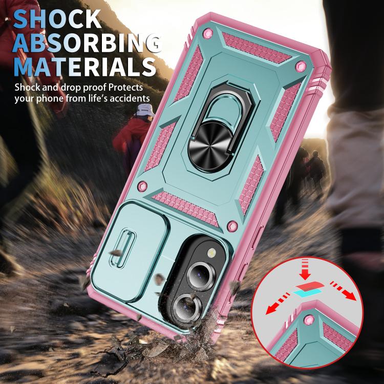 For Samsung Galaxy S25 Edge 5G Sliding Camshield TPU Hybrid PC Phone Case with Holder