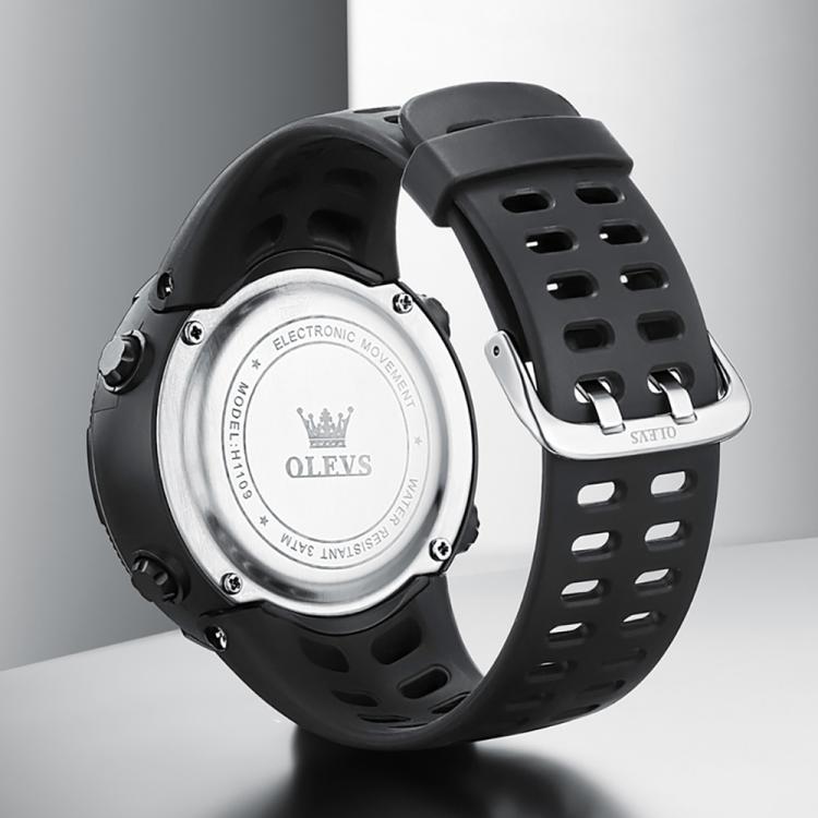 OLEVS 1109 Men Multifunctional Smart Sports Waterproof Electronic Watch - Black