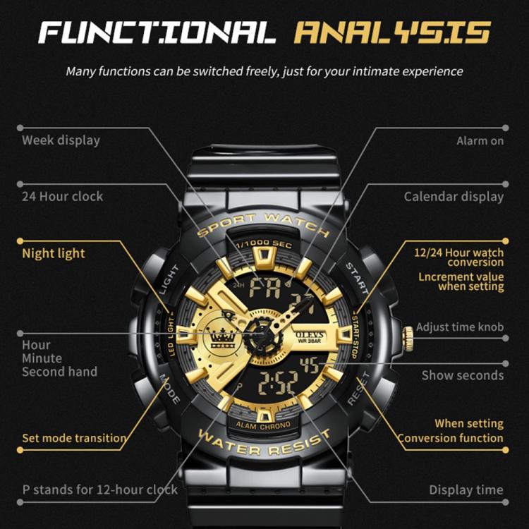 OLEVS 1102 Men Multifunctional Smart Waterproof Electronic Watch