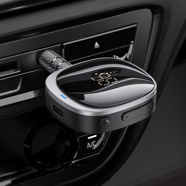 hoco E80 Travel Car AUX Bluetooth Receiver - Black