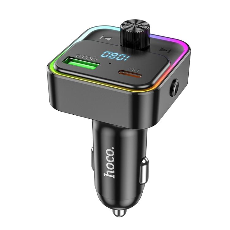 hoco E81 Fantasy PD 30W and QC3.0 Car Bluetooth FM Transmitter - Black