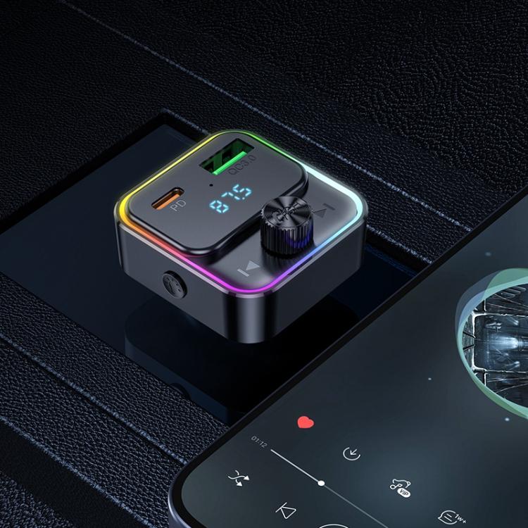 hoco E81 Fantasy PD 30W and QC3.0 Car Bluetooth FM Transmitter - Black