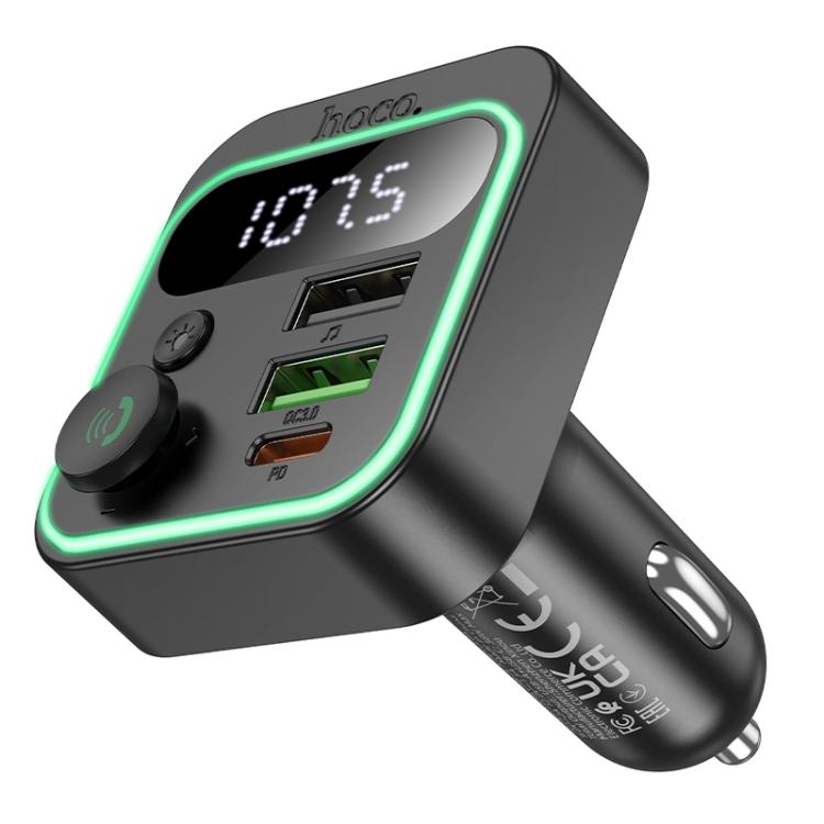 hoco E85 Tiger PD 20W and QC 3.0 Car Bluetooth FM Transmitter - Black