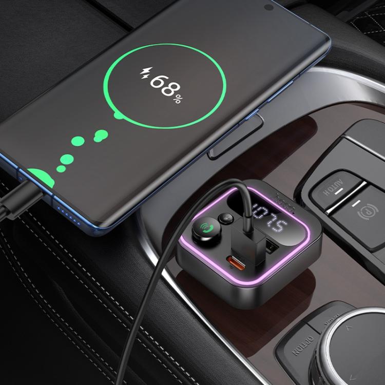 hoco E85 Tiger PD 20W and QC 3.0 Car Bluetooth FM Transmitter - Black