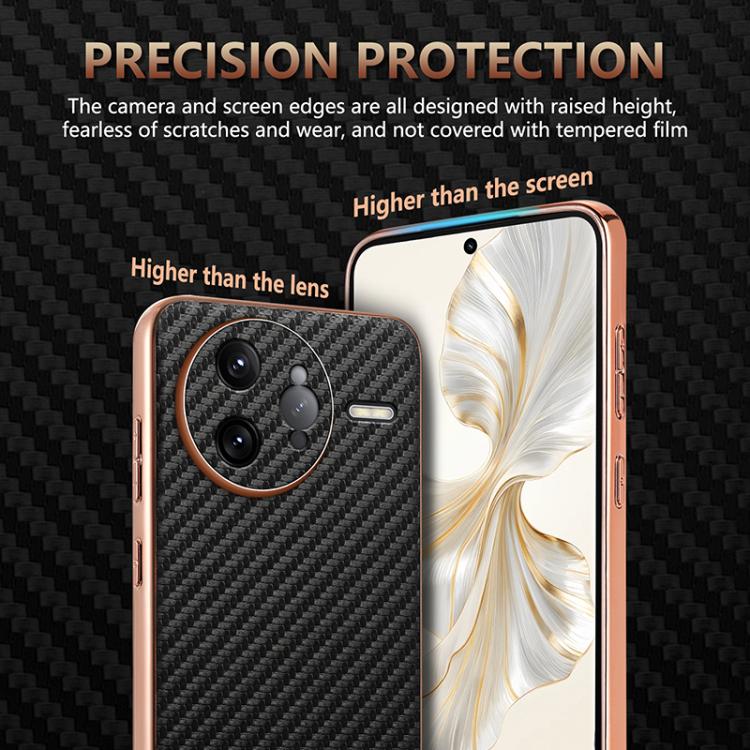 For Redmi K80 Pro AZNS Electroplated Edge Carbon Fiber Texture Phone Case
