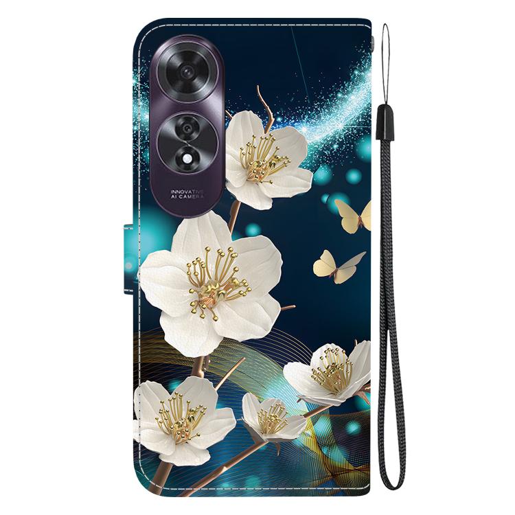 For OPPO A60 4G Crystal Texture Colored Drawing Leather Phone Case