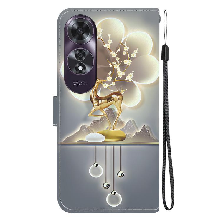 For OPPO A60 4G Crystal Texture Colored Drawing Leather Phone Case