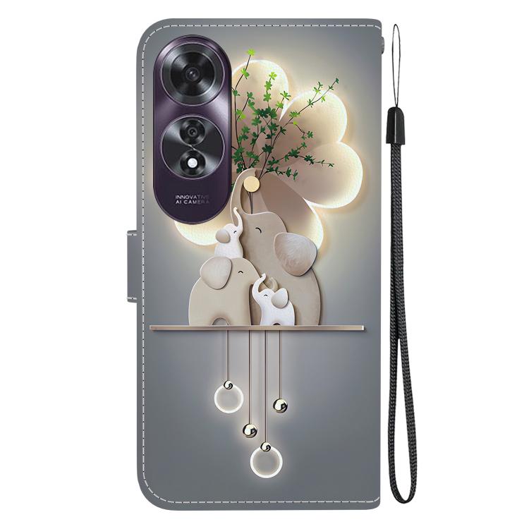 For OPPO A60 4G Crystal Texture Colored Drawing Leather Phone Case