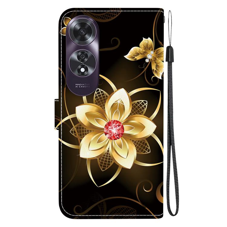 For OPPO A60 4G Crystal Texture Colored Drawing Leather Phone Case