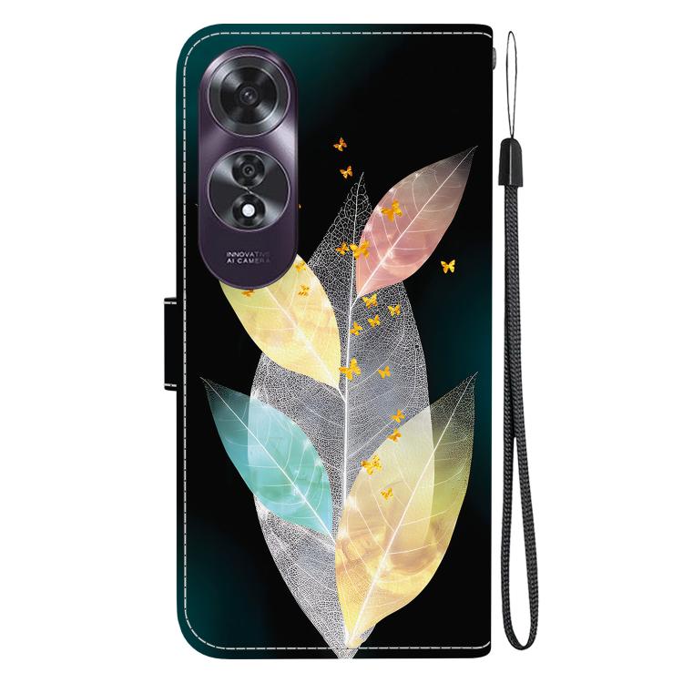 For OPPO A60 4G Crystal Texture Colored Drawing Leather Phone Case