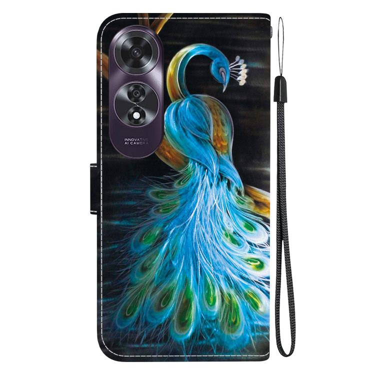 For OPPO A60 4G Crystal Texture Colored Drawing Leather Phone Case