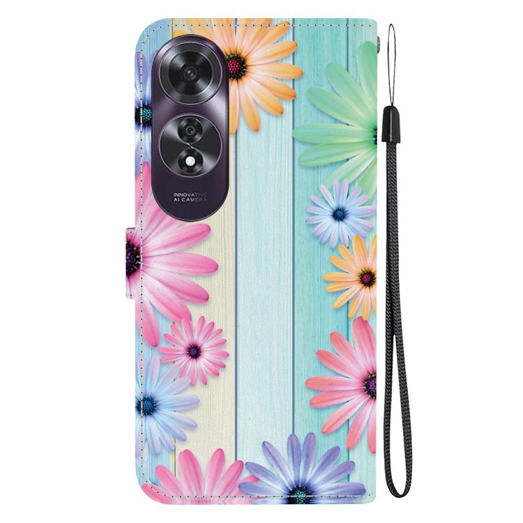 For OPPO A60 4G Crystal Texture Colored Drawing Leather Phone Case