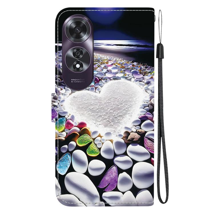 For OPPO A60 4G Crystal Texture Colored Drawing Leather Phone Case