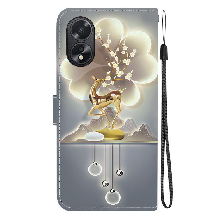 For OPPO A38 4G / A18 Crystal Texture Colored Drawing Leather Phone Case