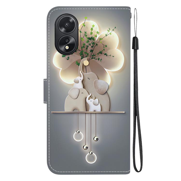For OPPO A38 4G / A18 Crystal Texture Colored Drawing Leather Phone Case