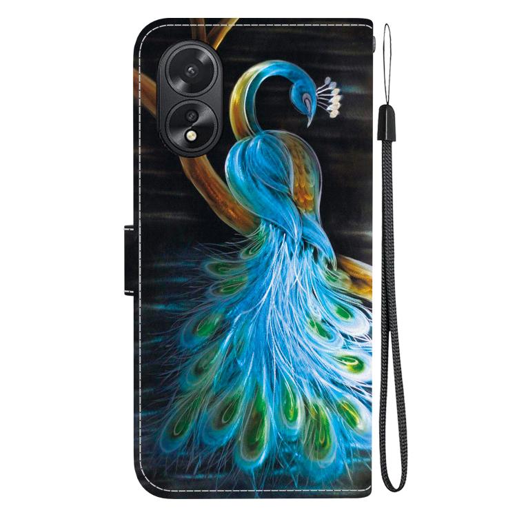 For OPPO A38 4G / A18 Crystal Texture Colored Drawing Leather Phone Case