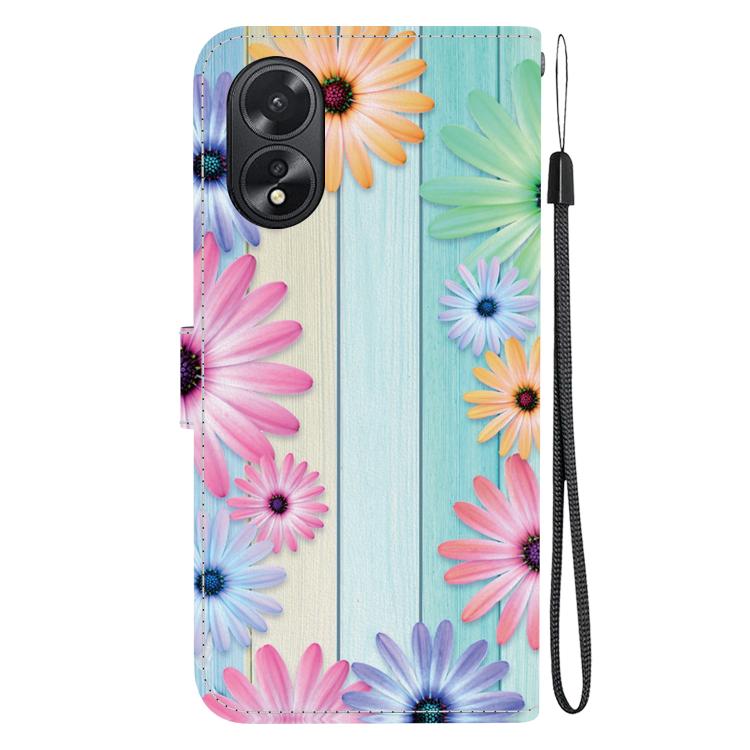 For OPPO A38 4G / A18 Crystal Texture Colored Drawing Leather Phone Case