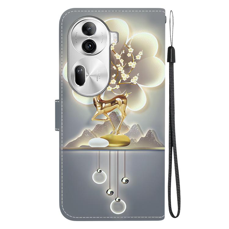 For OPPO Reno11 Pro Global Crystal Texture Colored Drawing Leather Phone Case