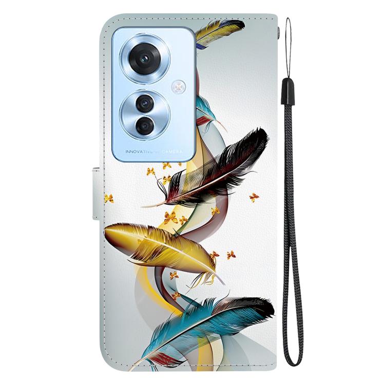 For OPPO Reno11 F Global Crystal Texture Colored Drawing Leather Phone Case