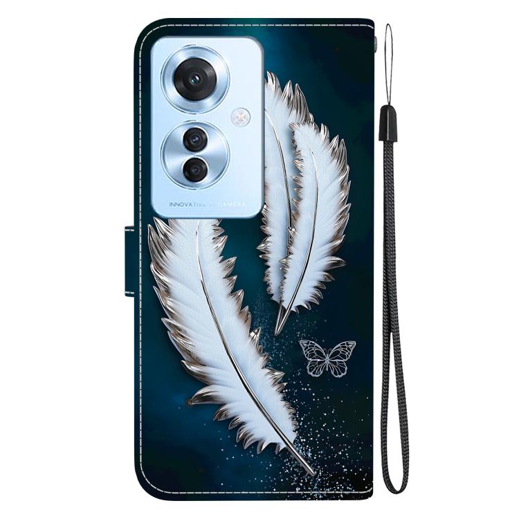 For OPPO Reno11 F Global Crystal Texture Colored Drawing Leather Phone Case