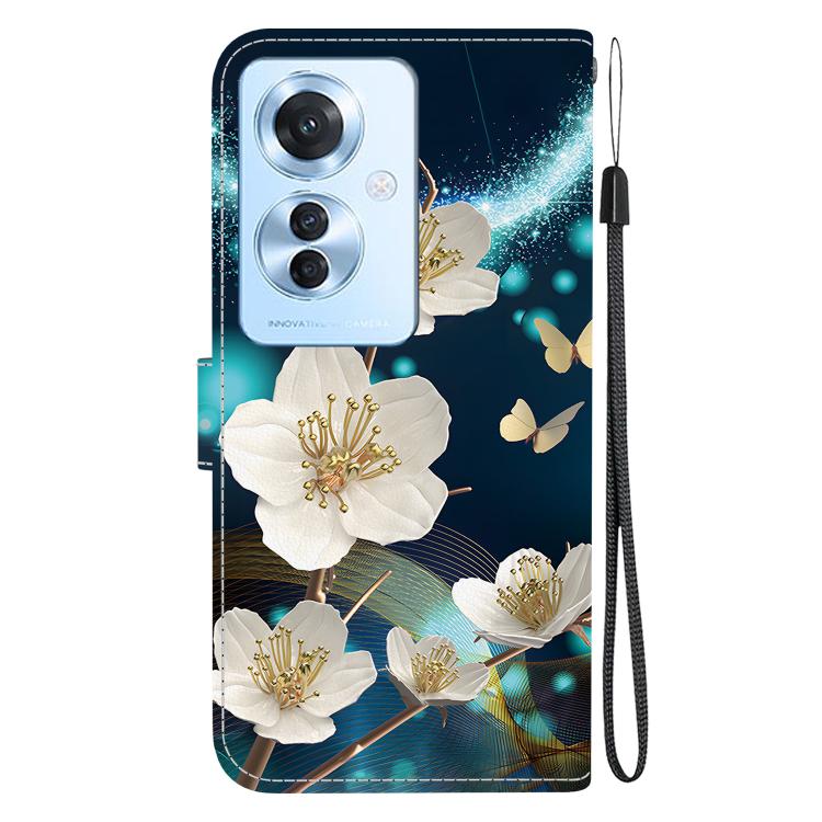 For OPPO Reno11 F Global Crystal Texture Colored Drawing Leather Phone Case