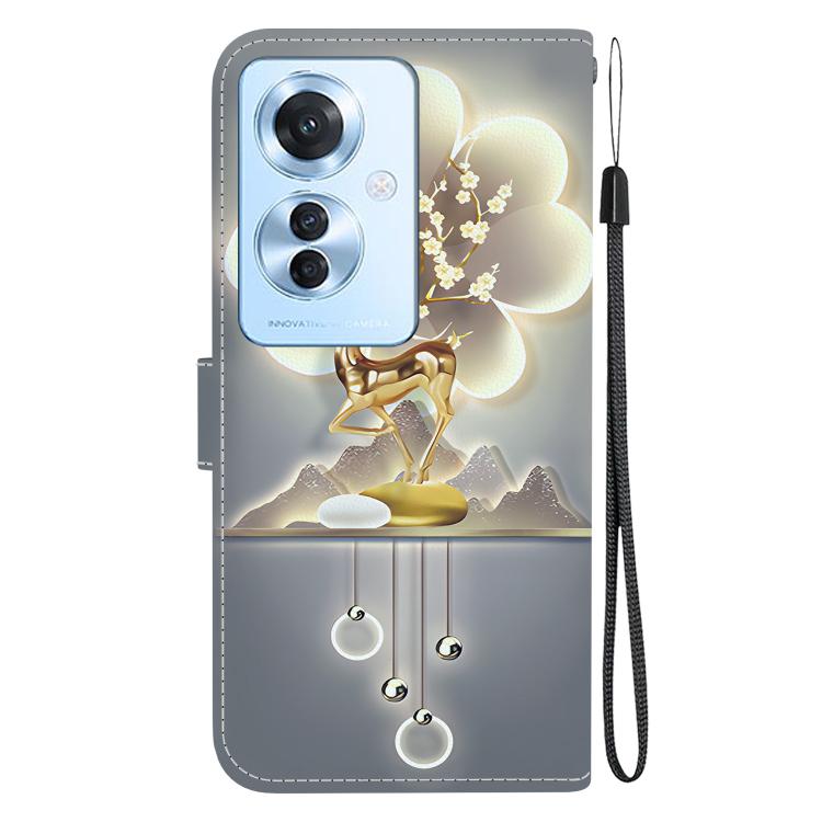 For OPPO Reno11 F Global Crystal Texture Colored Drawing Leather Phone Case