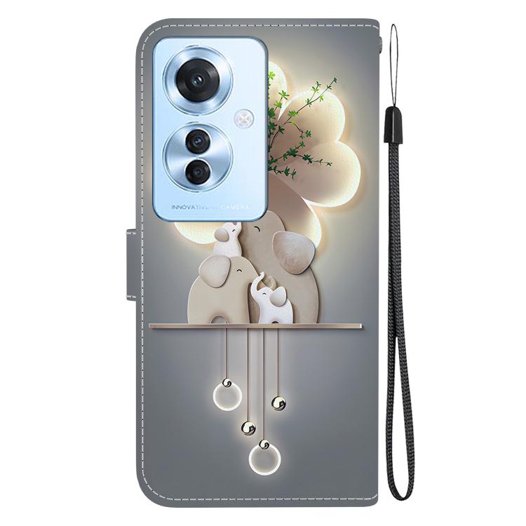 For OPPO Reno11 F Global Crystal Texture Colored Drawing Leather Phone Case
