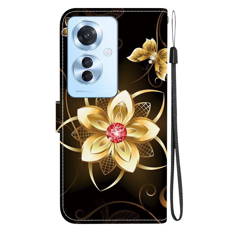 For OPPO Reno11 F Global Crystal Texture Colored Drawing Leather Phone Case