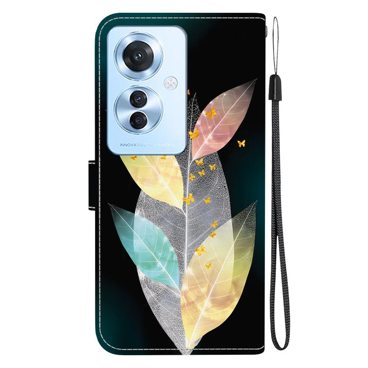 For OPPO Reno11 F Global Crystal Texture Colored Drawing Leather Phone Case