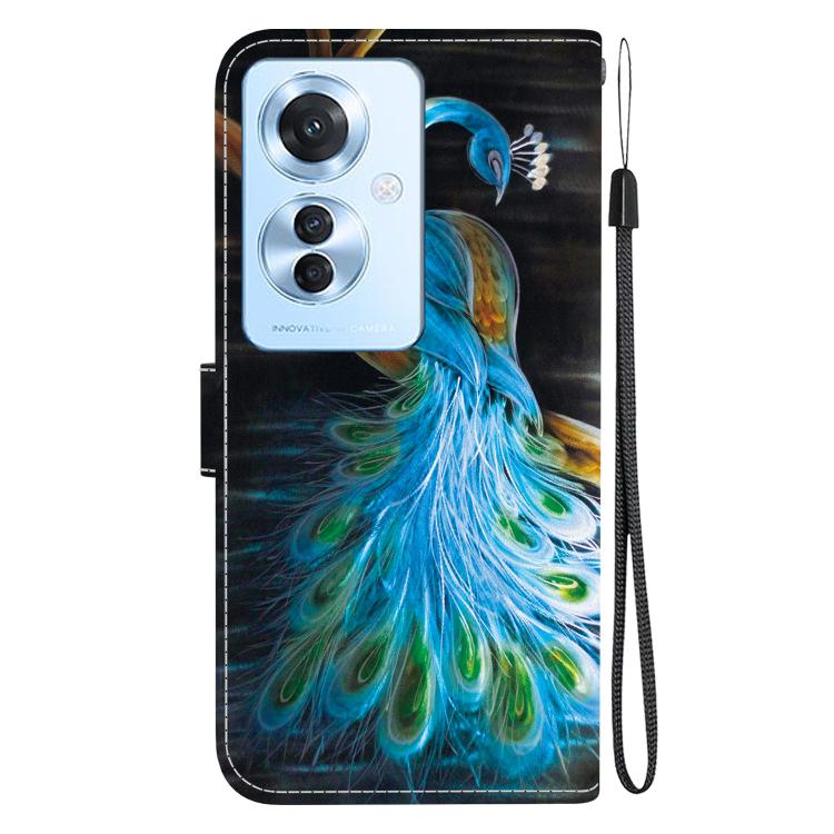 For OPPO Reno11 F Global Crystal Texture Colored Drawing Leather Phone Case