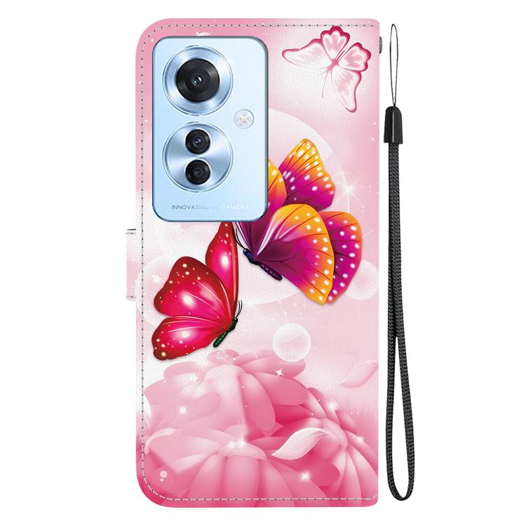 For OPPO Reno11 F Global Crystal Texture Colored Drawing Leather Phone Case