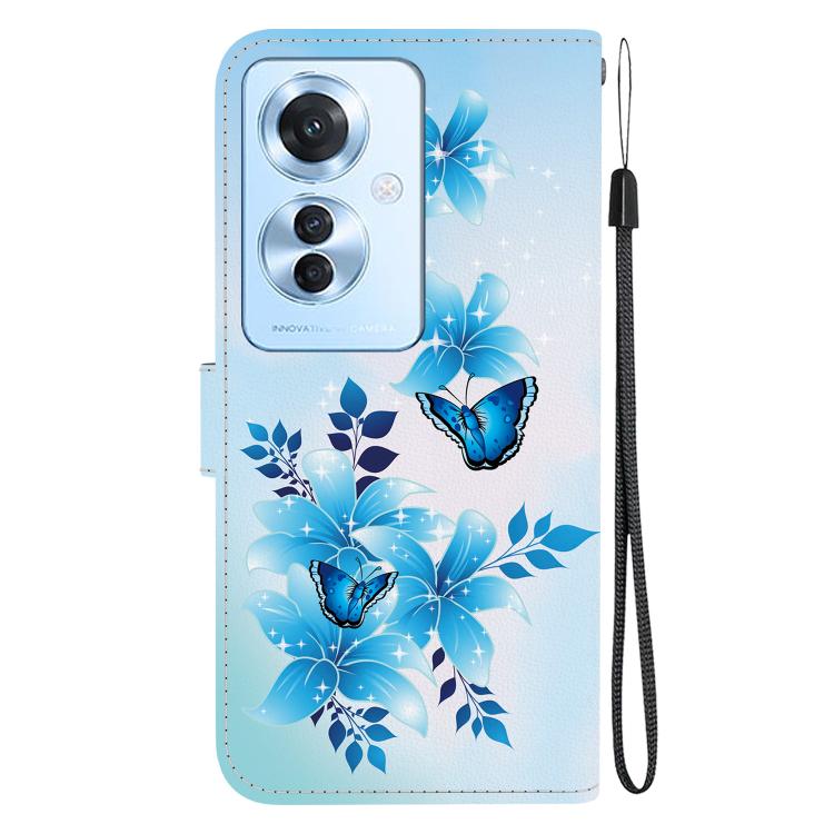 For OPPO Reno11 F Global Crystal Texture Colored Drawing Leather Phone Case