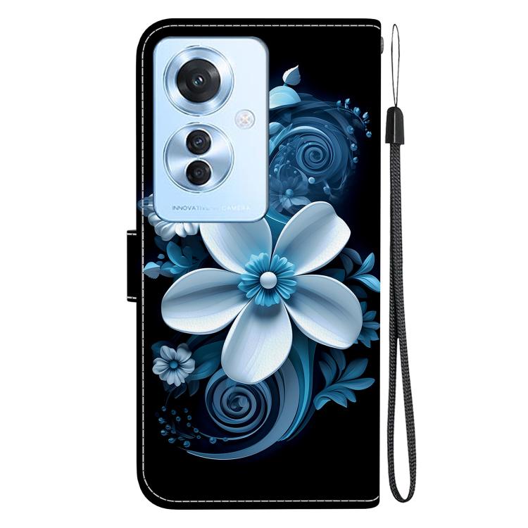 For OPPO Reno11 F Global Crystal Texture Colored Drawing Leather Phone Case