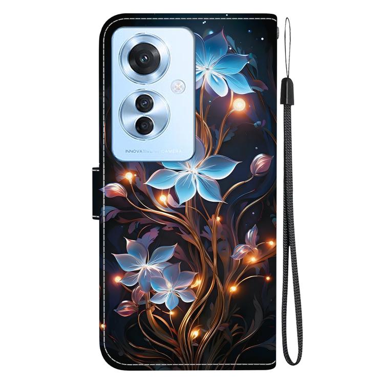 For OPPO Reno11 F Global Crystal Texture Colored Drawing Leather Phone Case