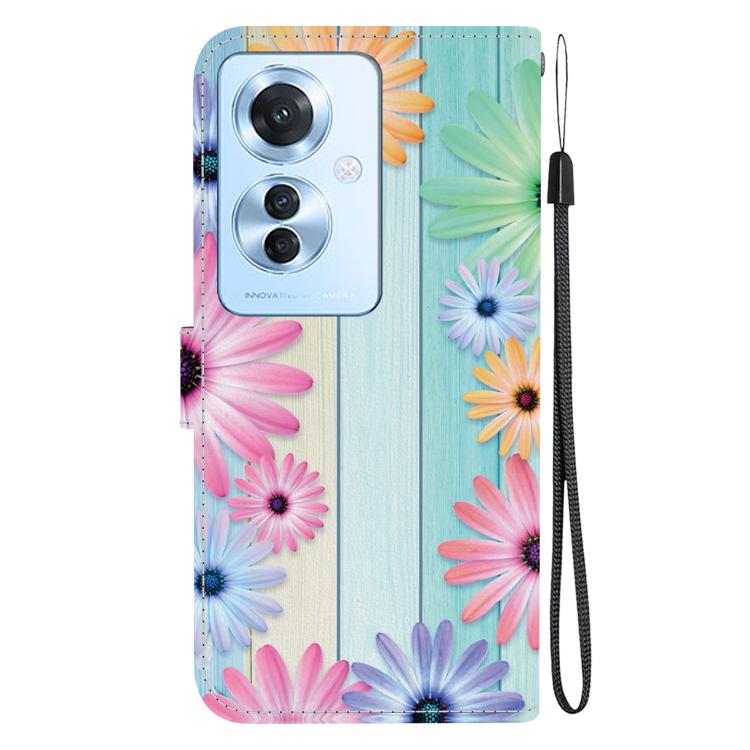 For OPPO Reno11 F Global Crystal Texture Colored Drawing Leather Phone Case