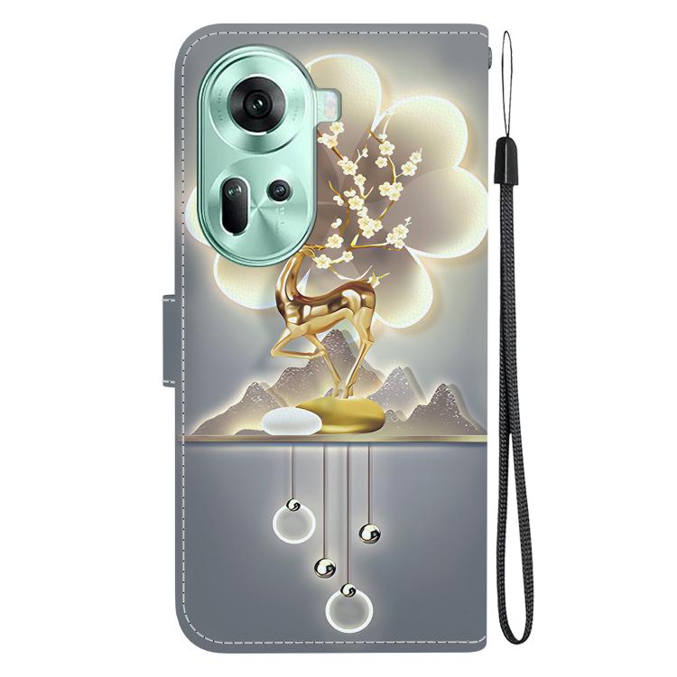 For OPPO Reno11 Global Crystal Texture Colored Drawing Leather Phone Case
