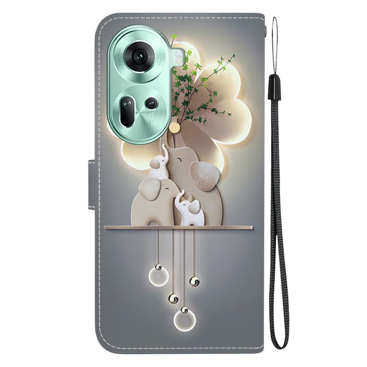 For OPPO Reno11 Global Crystal Texture Colored Drawing Leather Phone Case