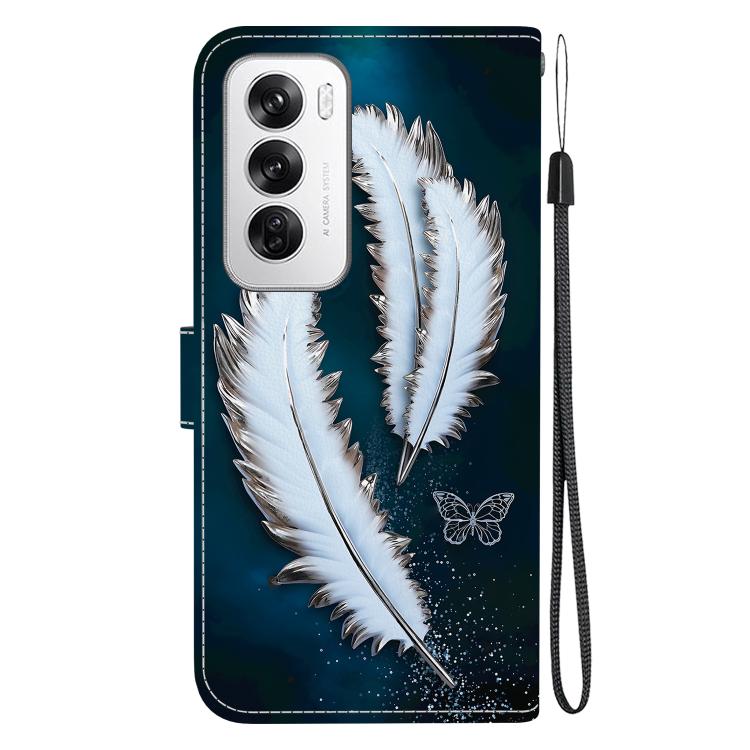 For OPPO Reno12 5G Global Crystal Texture Colored Drawing Leather Phone Case