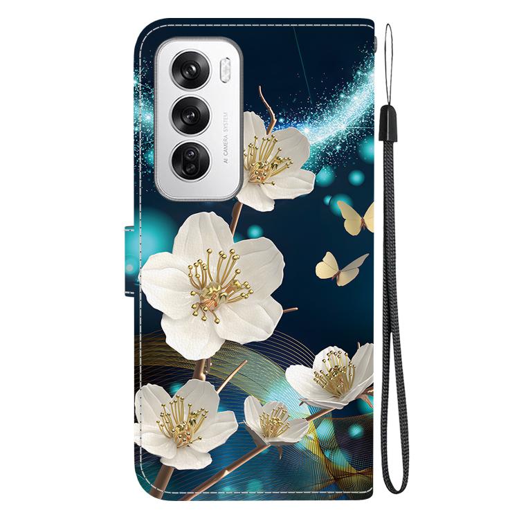 For OPPO Reno12 5G Global Crystal Texture Colored Drawing Leather Phone Case