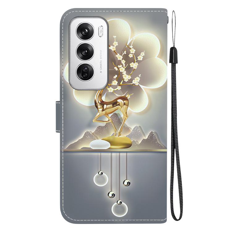 For OPPO Reno12 5G Global Crystal Texture Colored Drawing Leather Phone Case