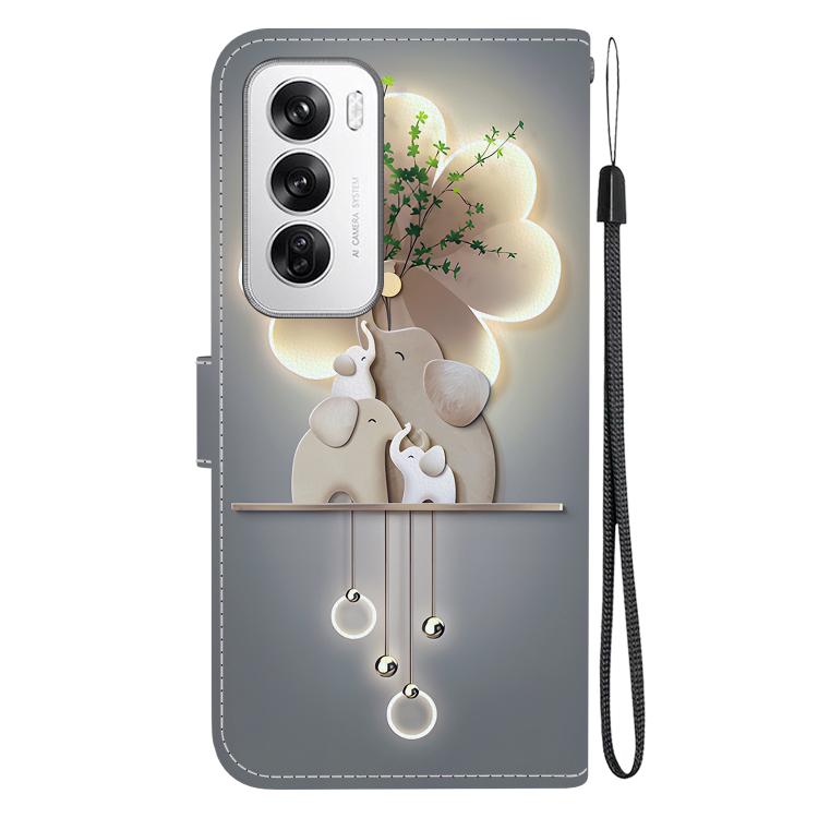 For OPPO Reno12 5G Global Crystal Texture Colored Drawing Leather Phone Case
