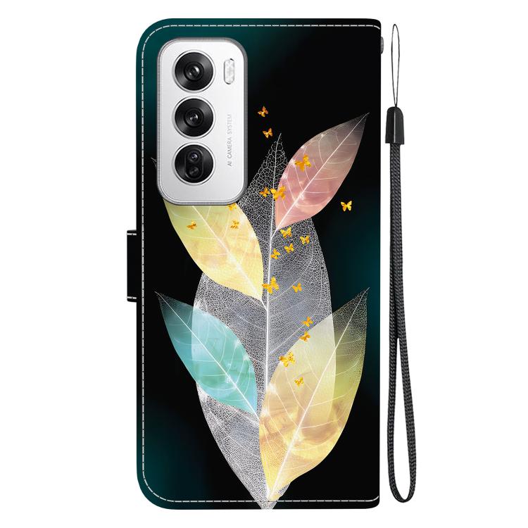 For OPPO Reno12 5G Global Crystal Texture Colored Drawing Leather Phone Case