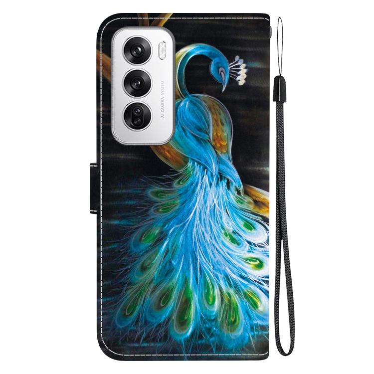 For OPPO Reno12 5G Global Crystal Texture Colored Drawing Leather Phone Case