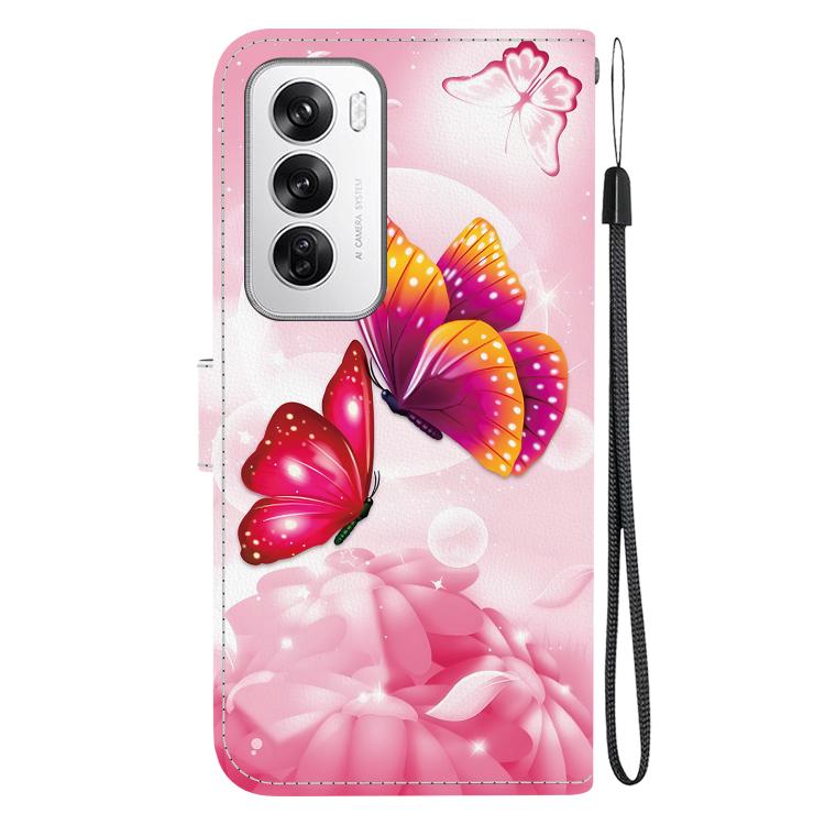 For OPPO Reno12 5G Global Crystal Texture Colored Drawing Leather Phone Case