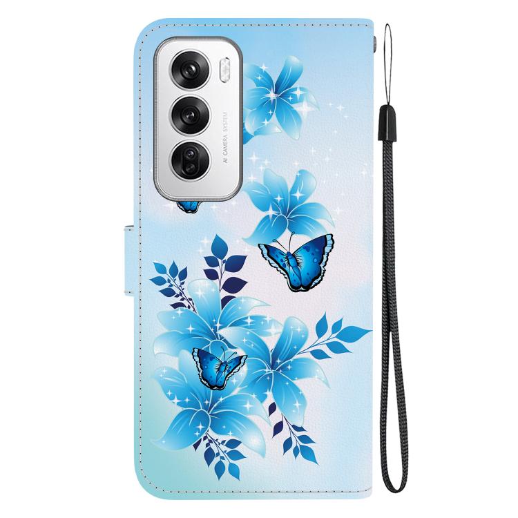 For OPPO Reno12 5G Global Crystal Texture Colored Drawing Leather Phone Case