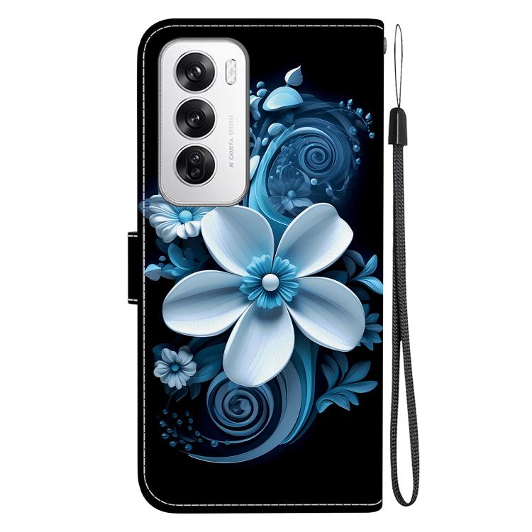 For OPPO Reno12 5G Global Crystal Texture Colored Drawing Leather Phone Case