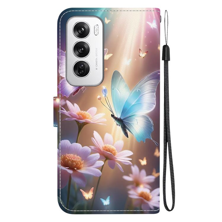 For OPPO Reno12 5G Global Crystal Texture Colored Drawing Leather Phone Case