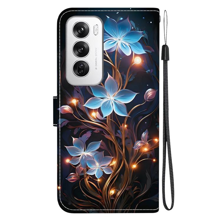 For OPPO Reno12 5G Global Crystal Texture Colored Drawing Leather Phone Case