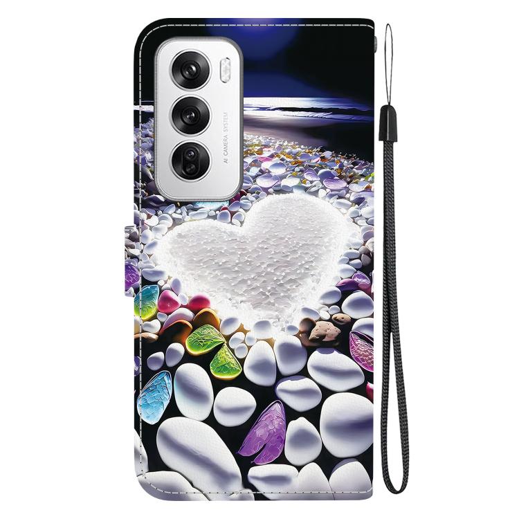 For OPPO Reno12 5G Global Crystal Texture Colored Drawing Leather Phone Case